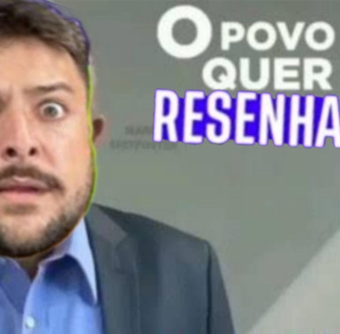 Montagem com o rosto de um humorista no corpo de Lula com a legenda "o povo quer resenha"